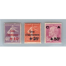 FRANCIA 1928 Yv 249/51 serie completa nueva mint muy rara asi y ESTA DE LUJO 235 euros